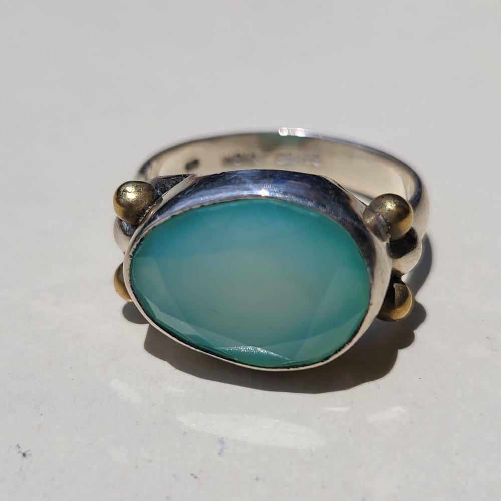 Vintage YS Chalcedony Sterling Silver Statement Ring - Picture 3 of 9